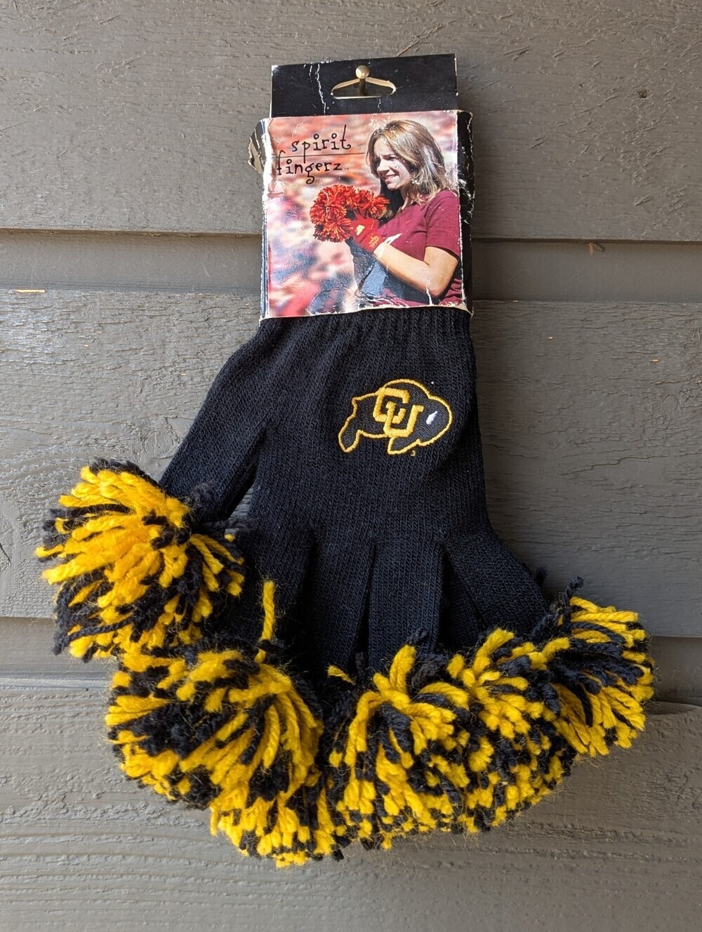 NWT University of Colorado Buffs Spirit Fingers Pom Fringe Gloves